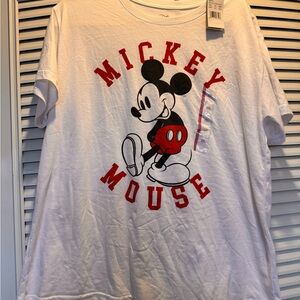 Disney White Tee with Red and Black Mickey Graphic